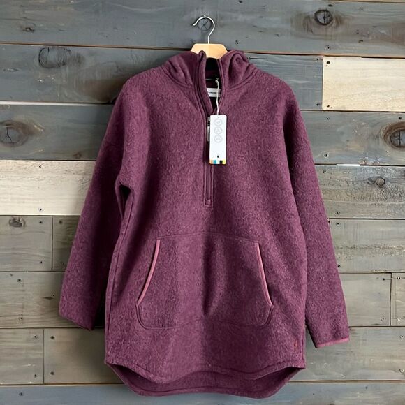 Smartwool Women's $175 Size S Hudson Trail Fleece Poncho NWT Purple - Picture 1 of 11
